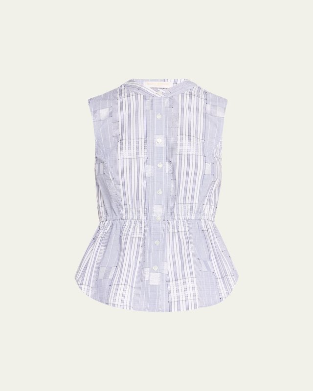 Keziah Sleeveless Mixed Media Top
